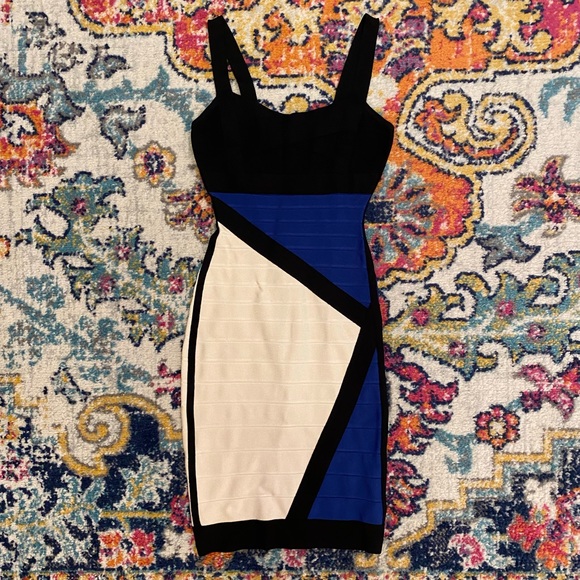 Herve Leger Reona Colorblock Bandage Dress - Picture 2 of 6